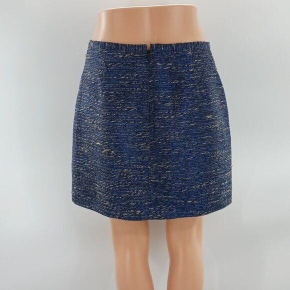 Madewell Skirt Blue Metallic Straight Short Knit Womens Size 8 - Picture 3 of 5